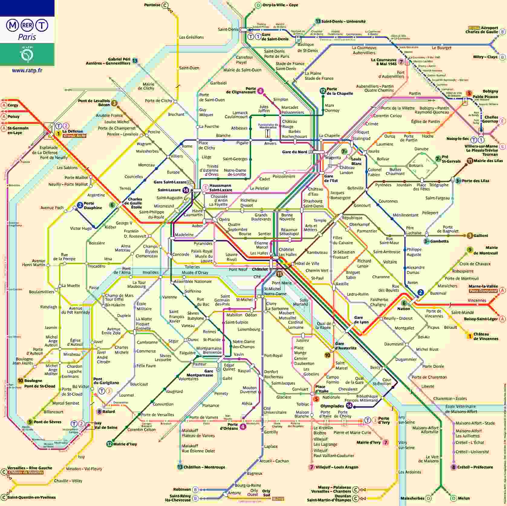 Mapa de París Metro